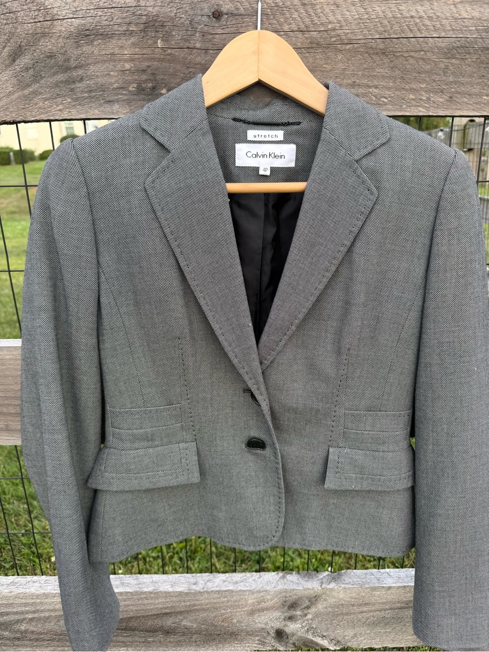 Calvin Klein Women's Gray Tailored Stretch Blazer